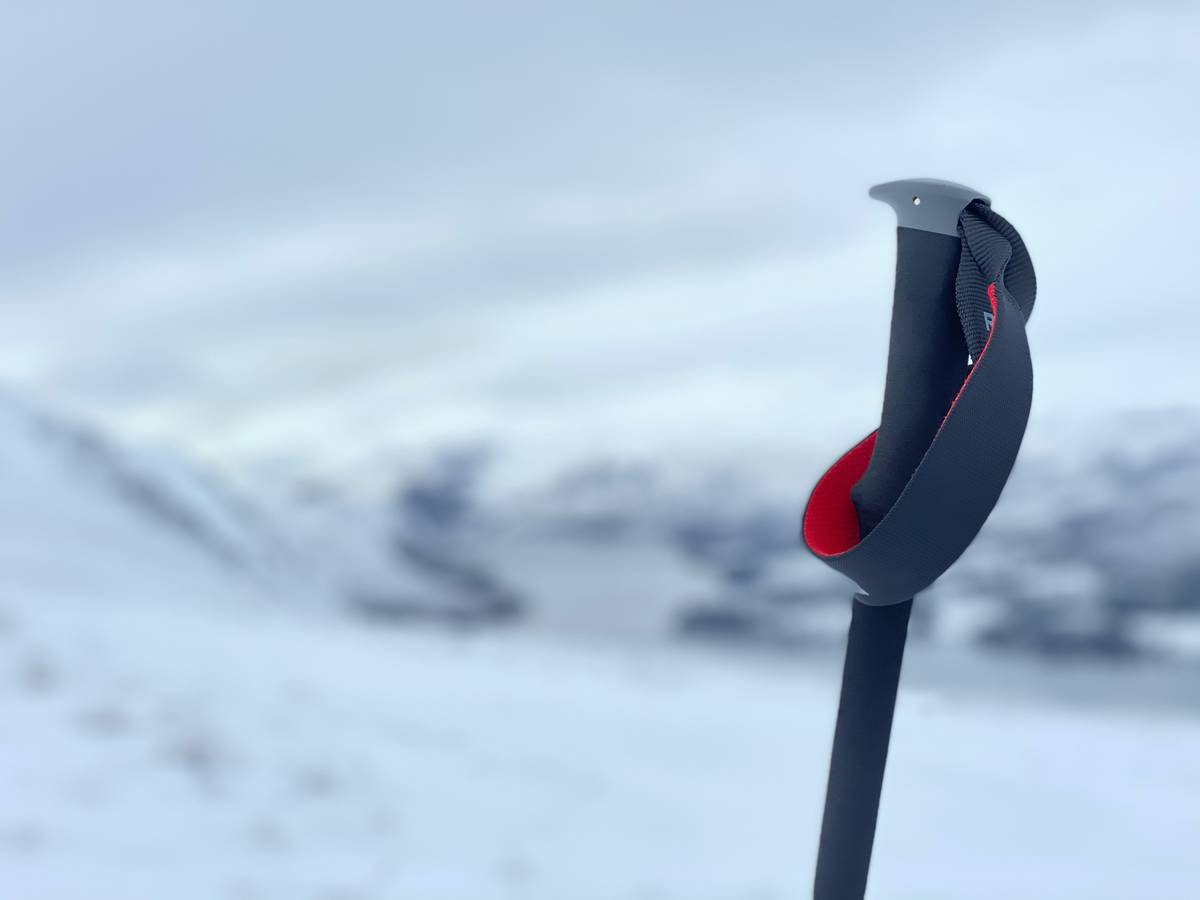 Close-up of ice piton showing ice piton temperature effect during placement in alpine environment